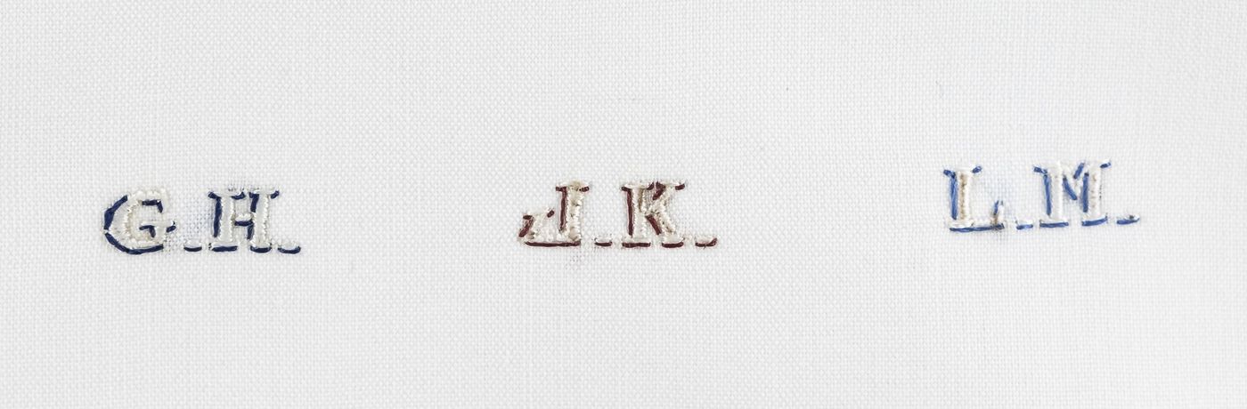 Iniciales bordadas a mano Camisas a medida en Madrid Sombreado